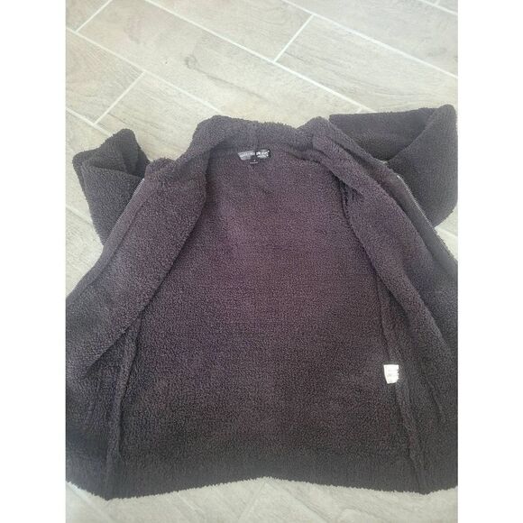 Barefoot Dreams‎ Cozychic Zip Up Hooded Sweater Size Small Chocolate Brown - Picture 7 of 7